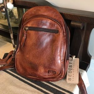 NWT Bed Stu 100% Leather Dominque Backpack Cognac DD Retail $235